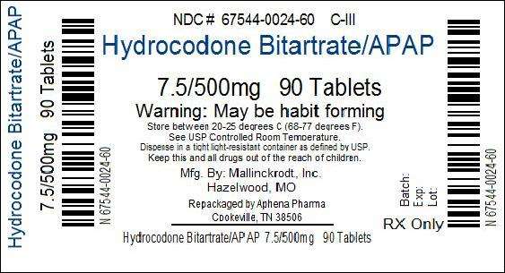 HYDROCODONE BITARTRATE AND ACETAMINOPHEN