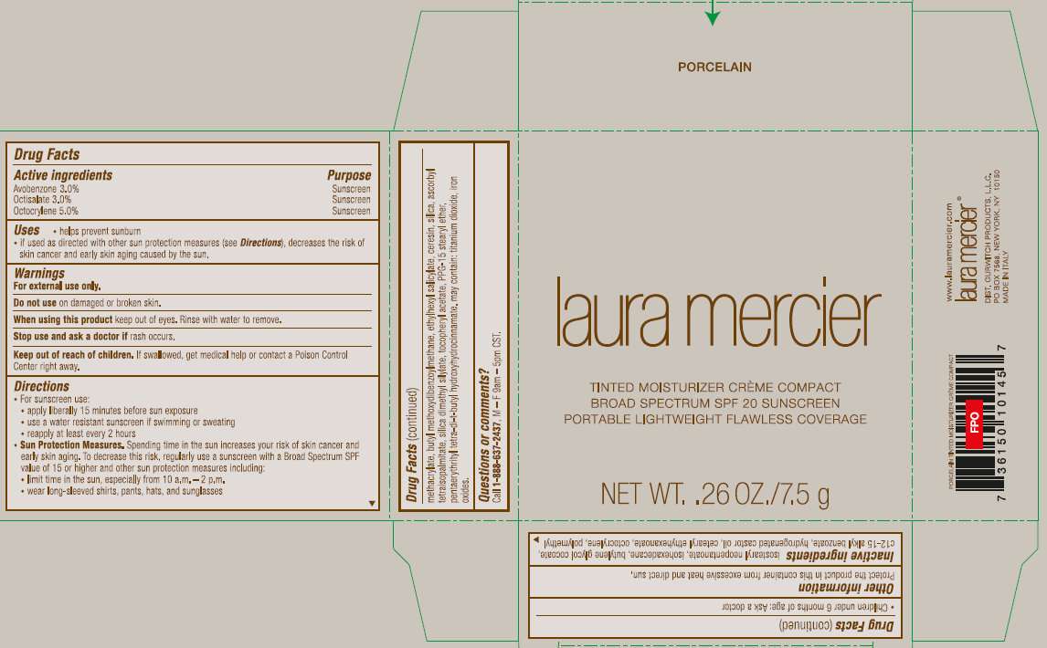 laura mercier Tinted Moisturizer Creme Compact Broad Spectrum SPF 20 Sunscreen PORCELAIN