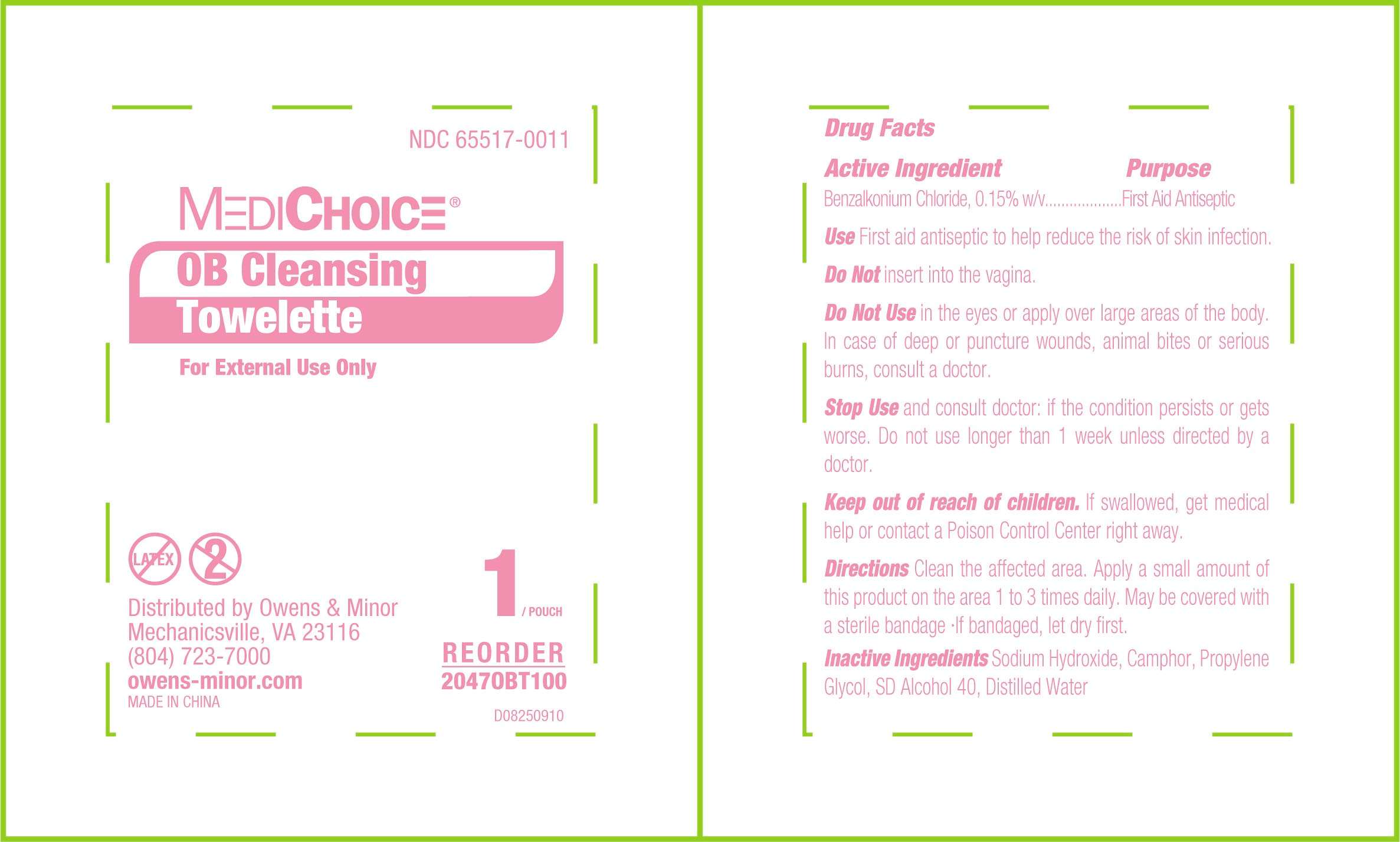 OB Cleansing Towelette