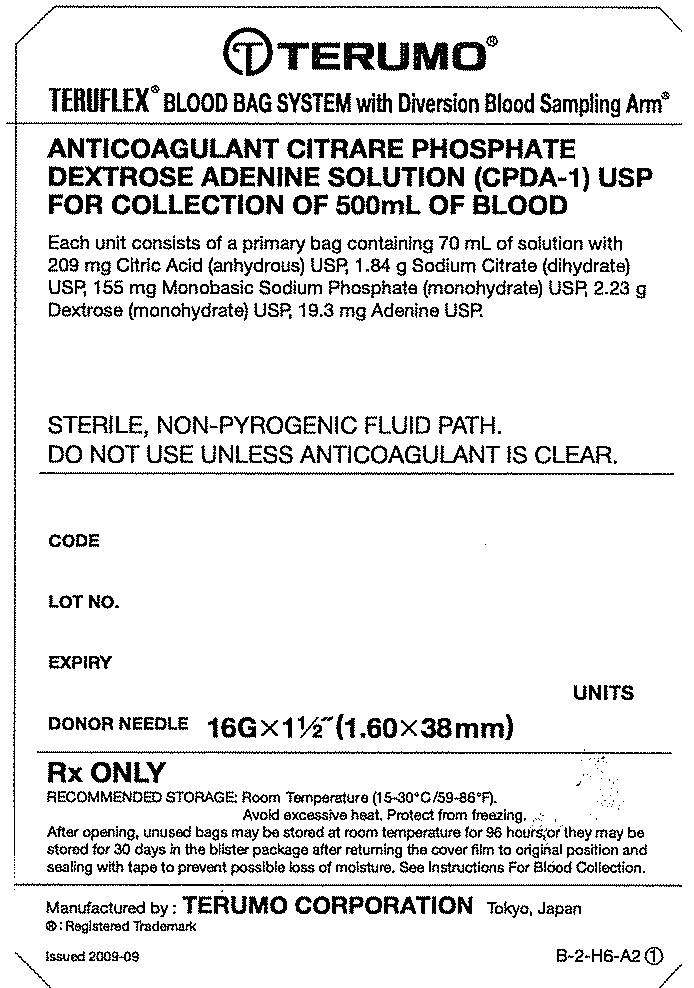 TERUFLEX Blood Bag System Anticoagulant Citrate Phosphate Dextrose Adenine (CPDA-1)