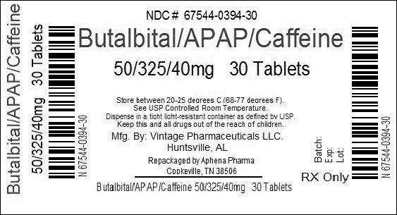 Butalbital, Acetaminophen and Caffeine