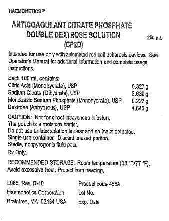 Haemonetics Anticoagulant Citrate Phosphate Double Dextrose Solution (CP2D)