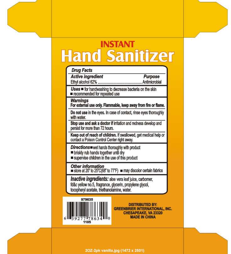 Instant  Hand Sanitizer - Vanilla Scented