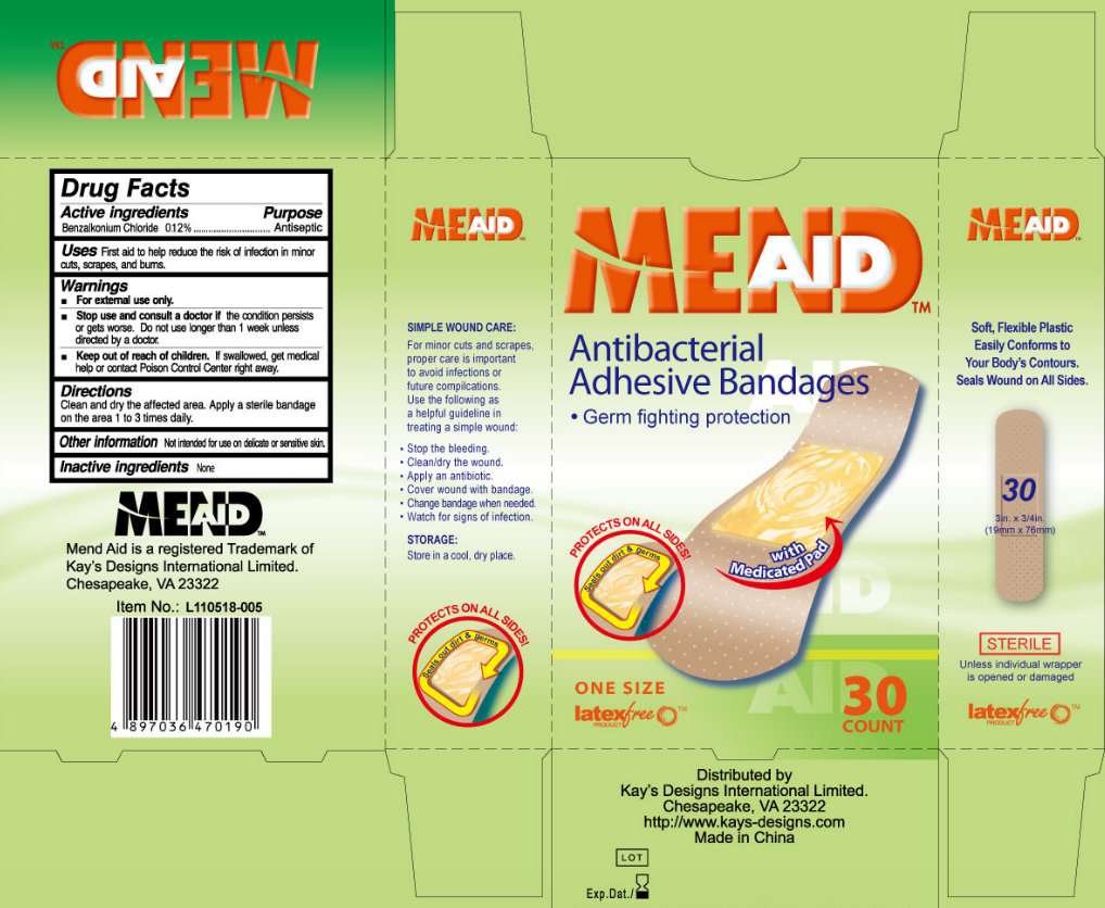 MEND AID Antibacterial Adhesive Bandages