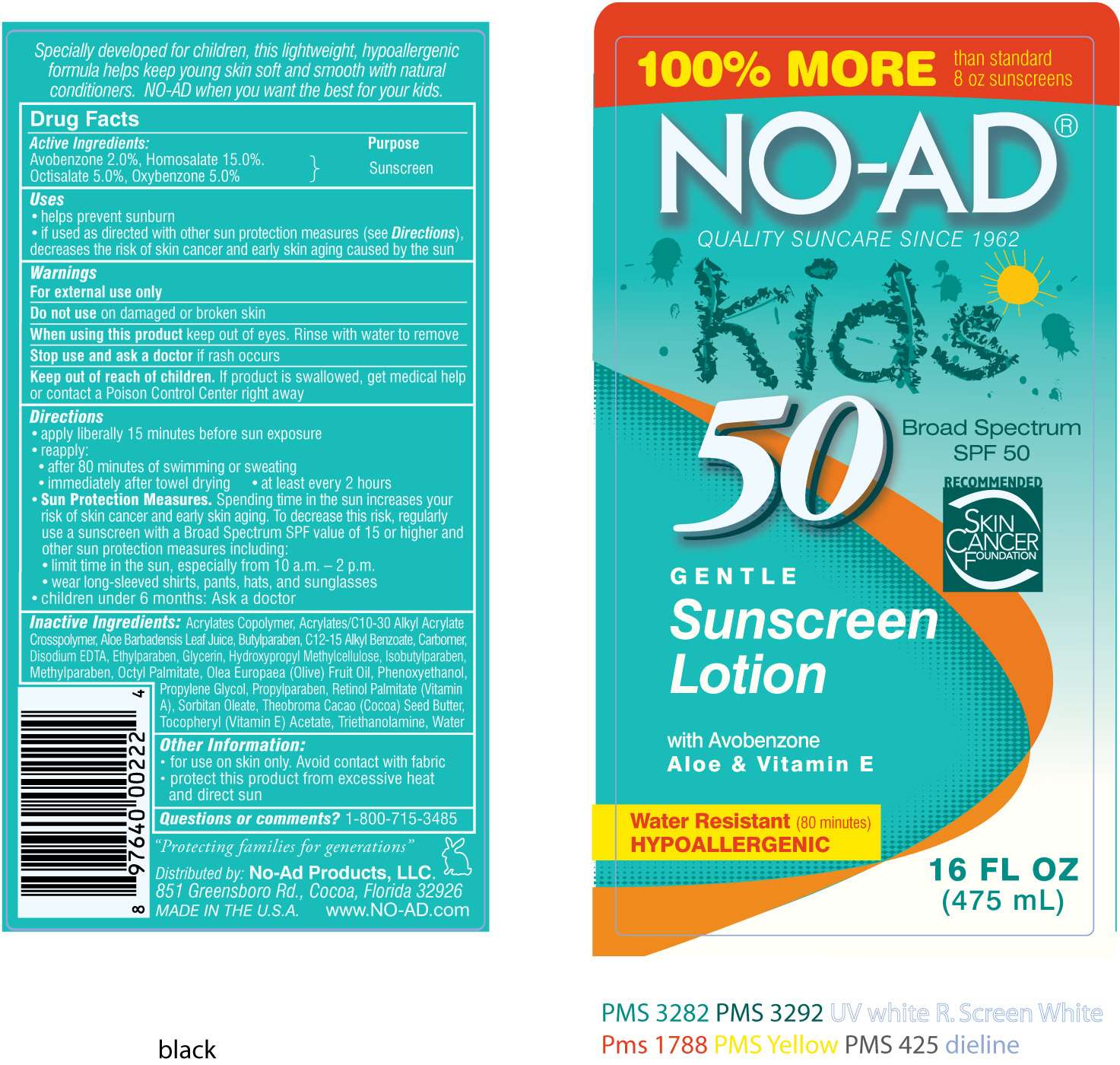 NO-AD Kids 50 Sunscreen