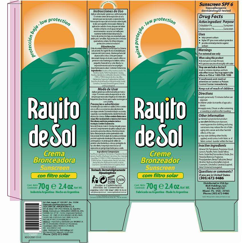 Rayito de Sol Sunscreen SPF 6