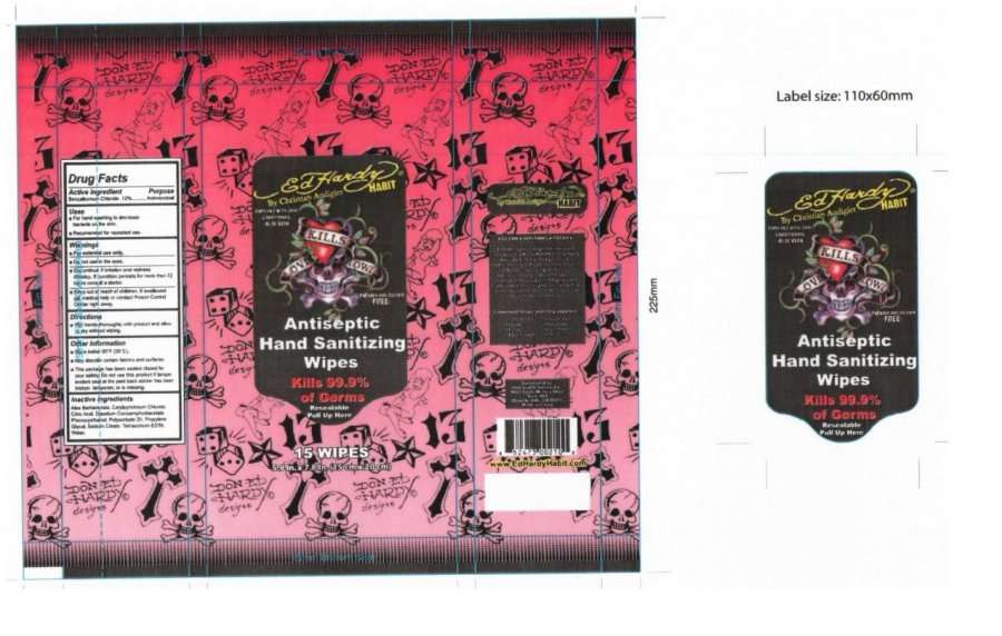 Ed Hardy Habit Antiseptic Hand Sanitizing Wipe