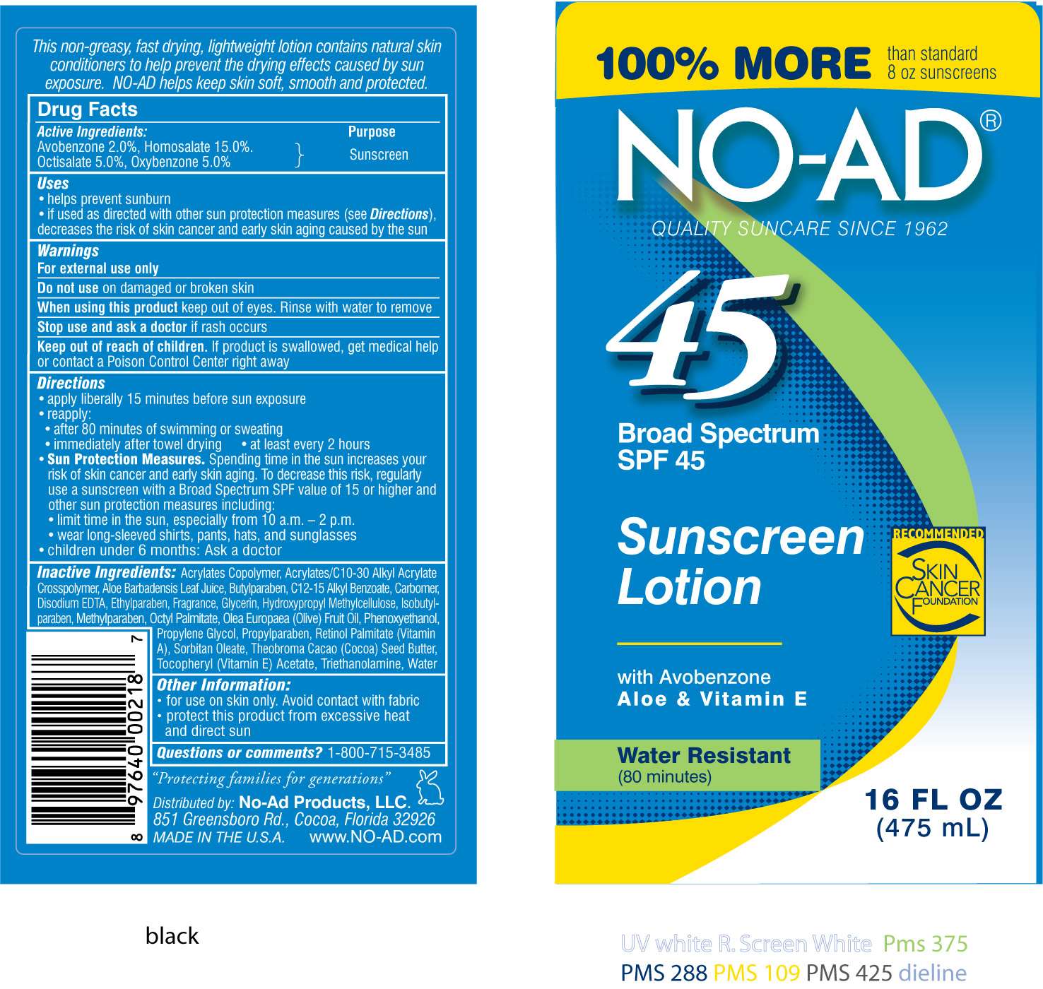 NO-AD 45 Sunscreen