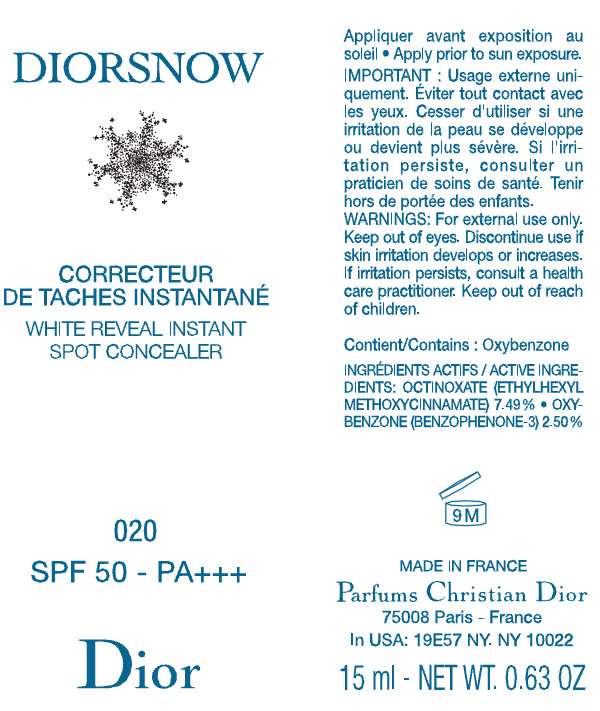 DiorSnow White Reveal Instant Spot Concealer SPF 50 Light Beige 020