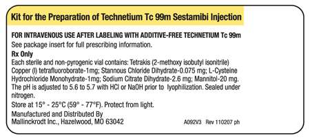 Kit for the Preparation of Technetium Tc 99m Sestamibi