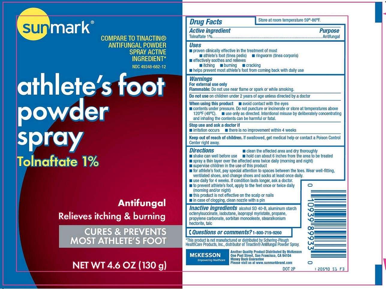 Sunmark athletes foot powder