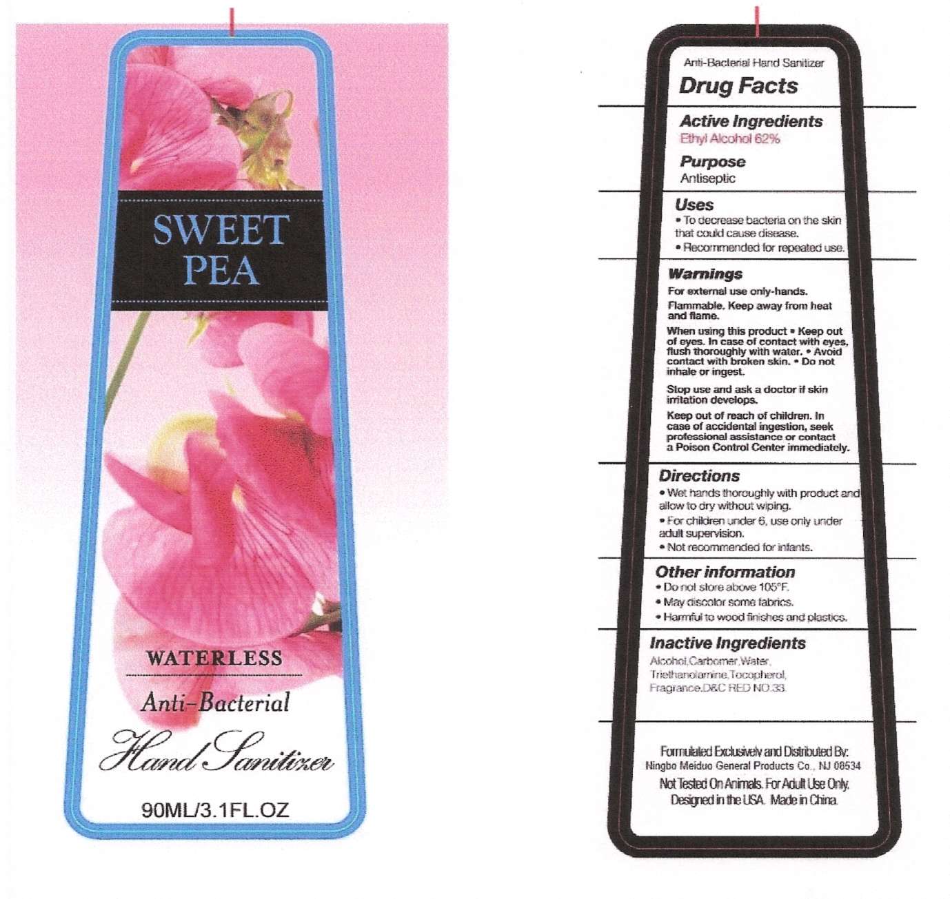 Sweet Pea Waterless Anti-Antibateria Hand Sanitizer