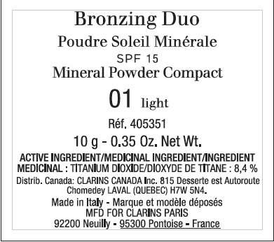 Bronzing Duo SPF 15 Mineral Compact Tint 01 Light