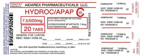 Hydrocodone Bitartrate And Acetaminophen