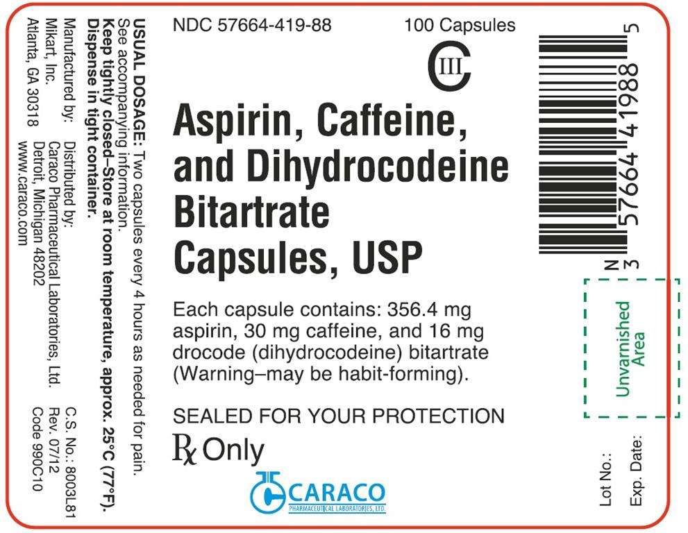 Aspirin, Caffeine, and Dihydrocodeine Bitartrate