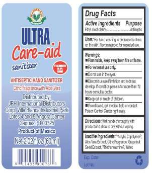Ultra Care-aid Sanitizer Antiseptic Hand Sanitizer Citric Fragrance with Aloe Vera