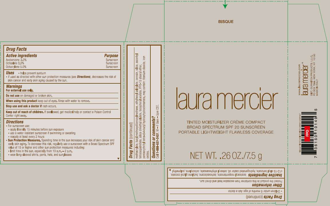 laura mercier Tinted Moisturizer Creme Compact Broad Spectrum SPF 20 Sunscreen BISQUE