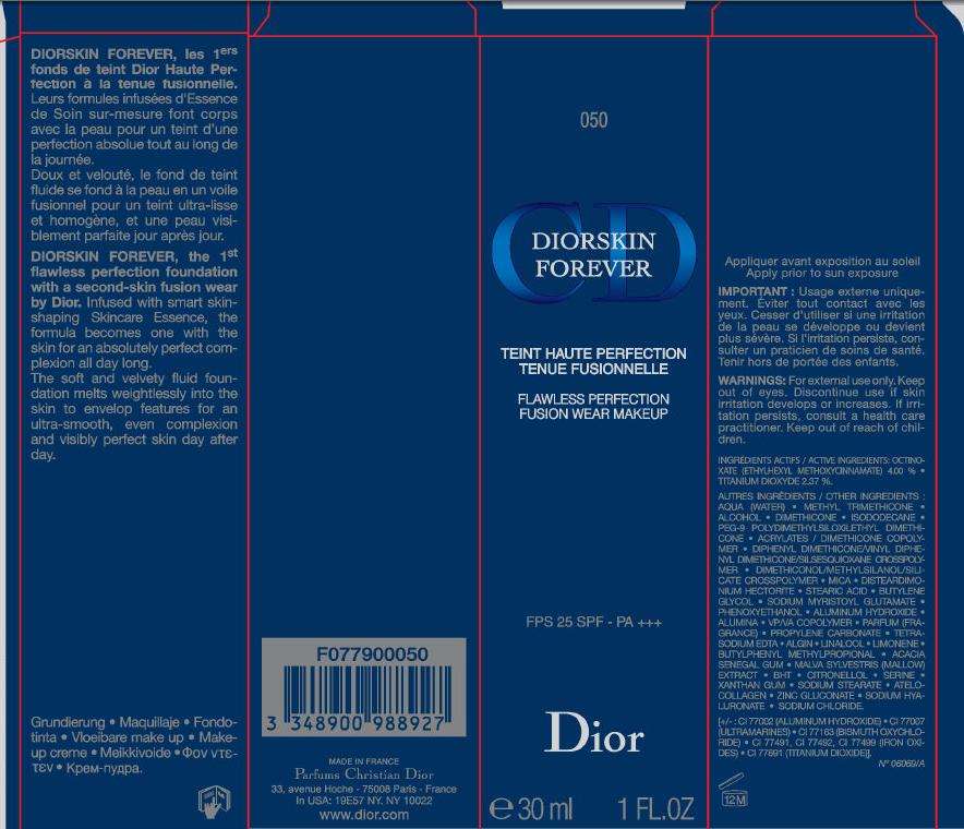 CD DiorSkin Forever Flawless Perfection Fusion Wear Makeup SPF 25 - 050