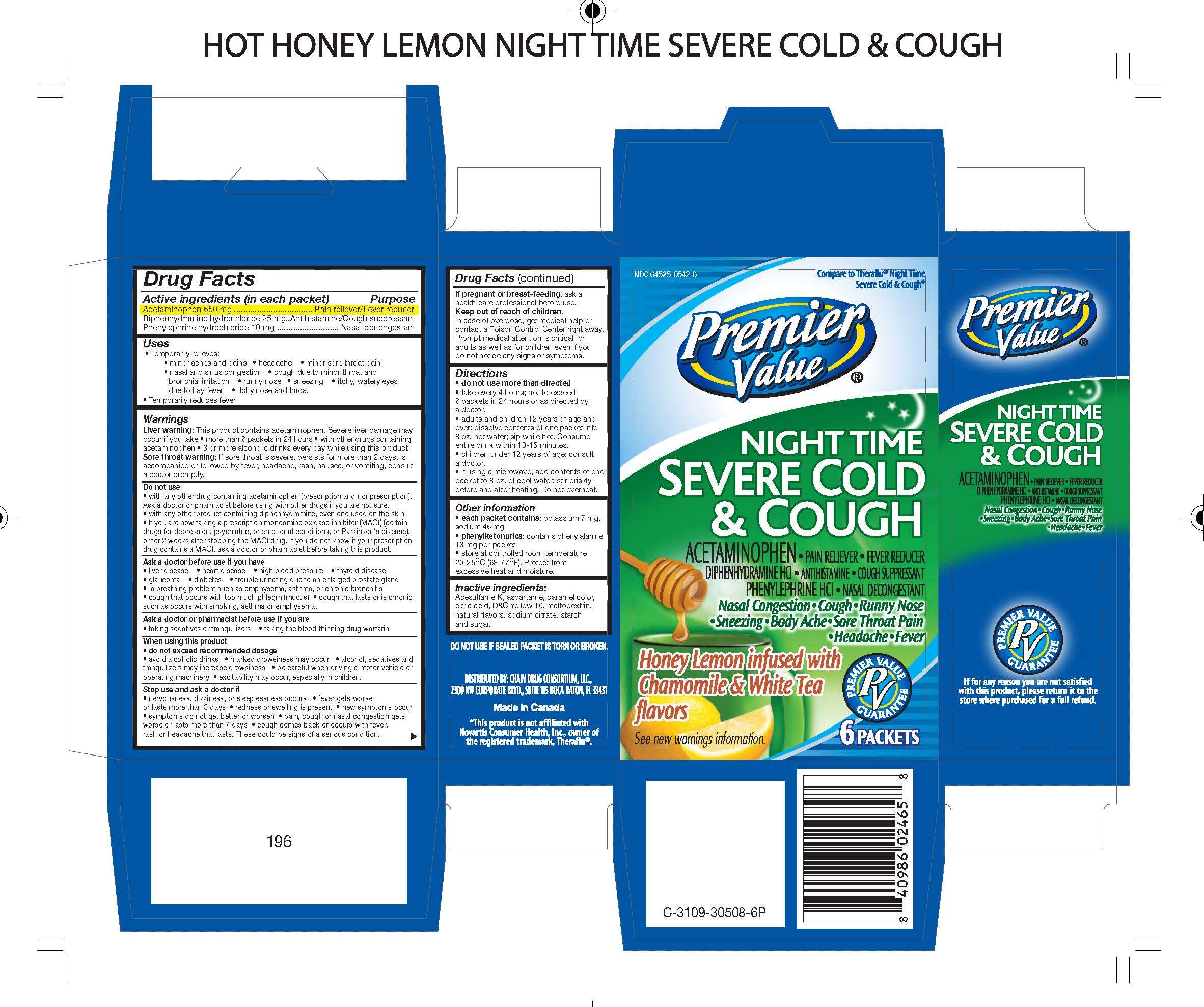 Premier Value night time severe cold and cough