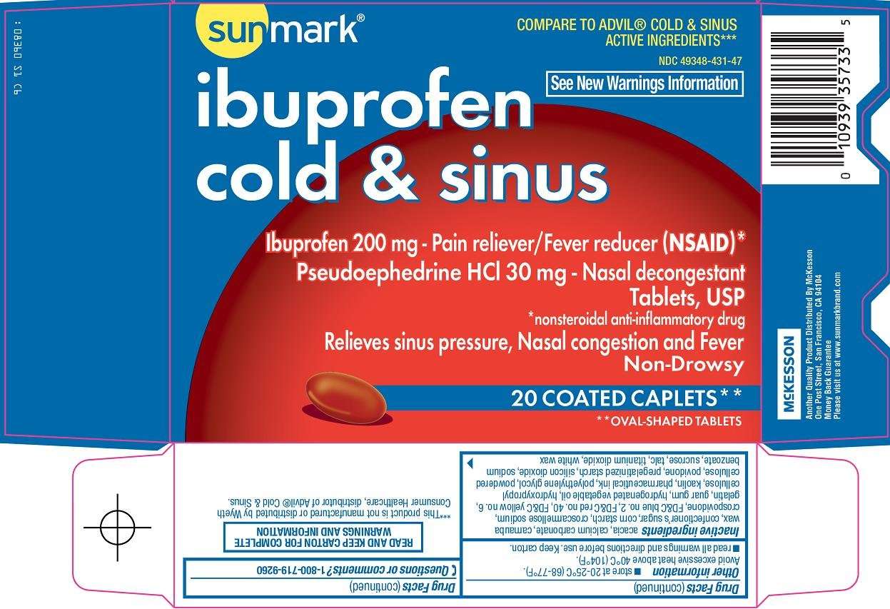 Sunmark ibuprofen cold and sinus
