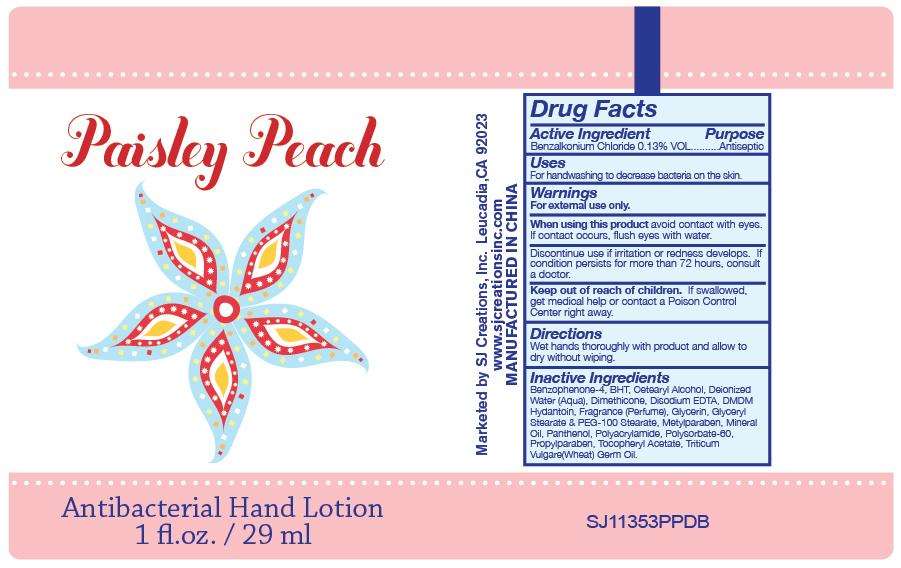 Paisley Peach Antibacterial Hand Moisturizer