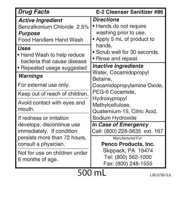 E-2 Cleanser Sanitizer 86
