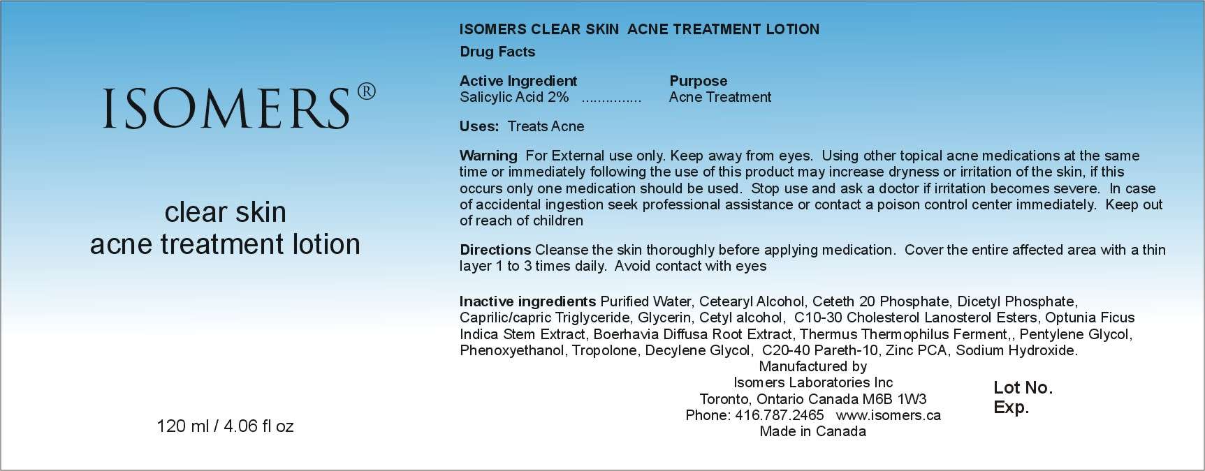 Isomers Clear Skin Acne Treatment Lotion