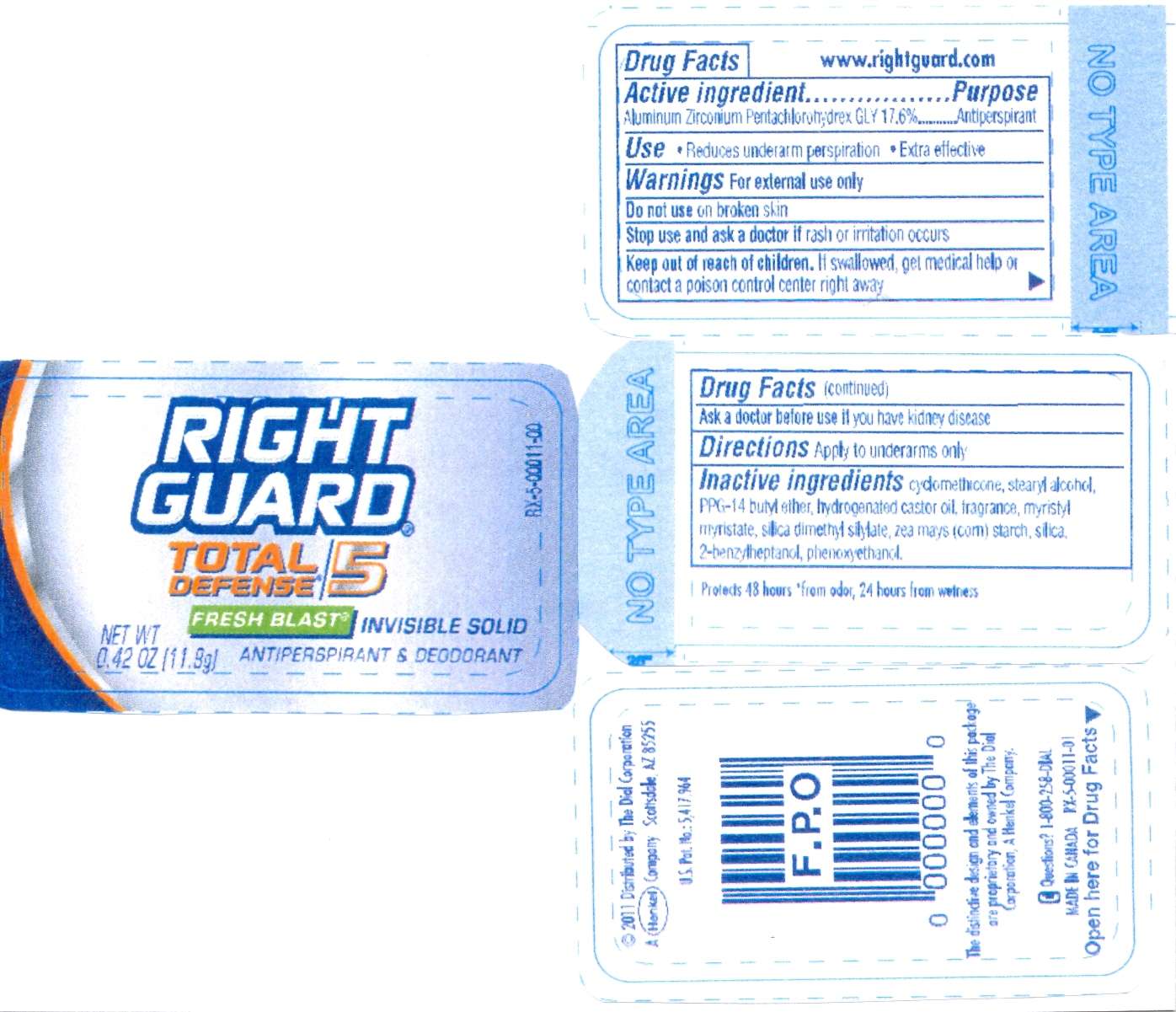 RG TD5 Inv.Solid Antiperspirant Deodorant Fresh Blast