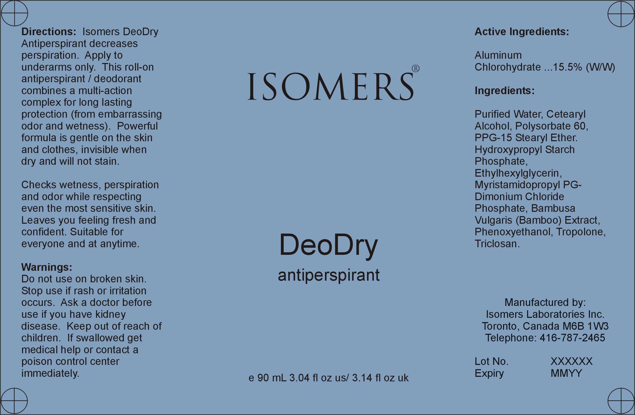 Isomers DeoDry Antiperspirant