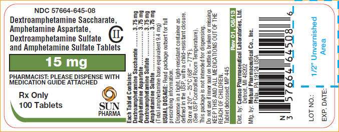 Dextroamphetamine saccharate, amphetamine aspartate, dextroamphetamine sulfate, and amphetamine sulfate