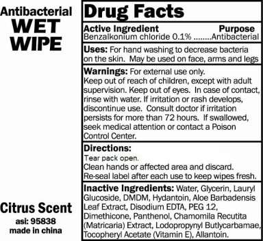 Citrus Scent Antibacterial Hand Wipe