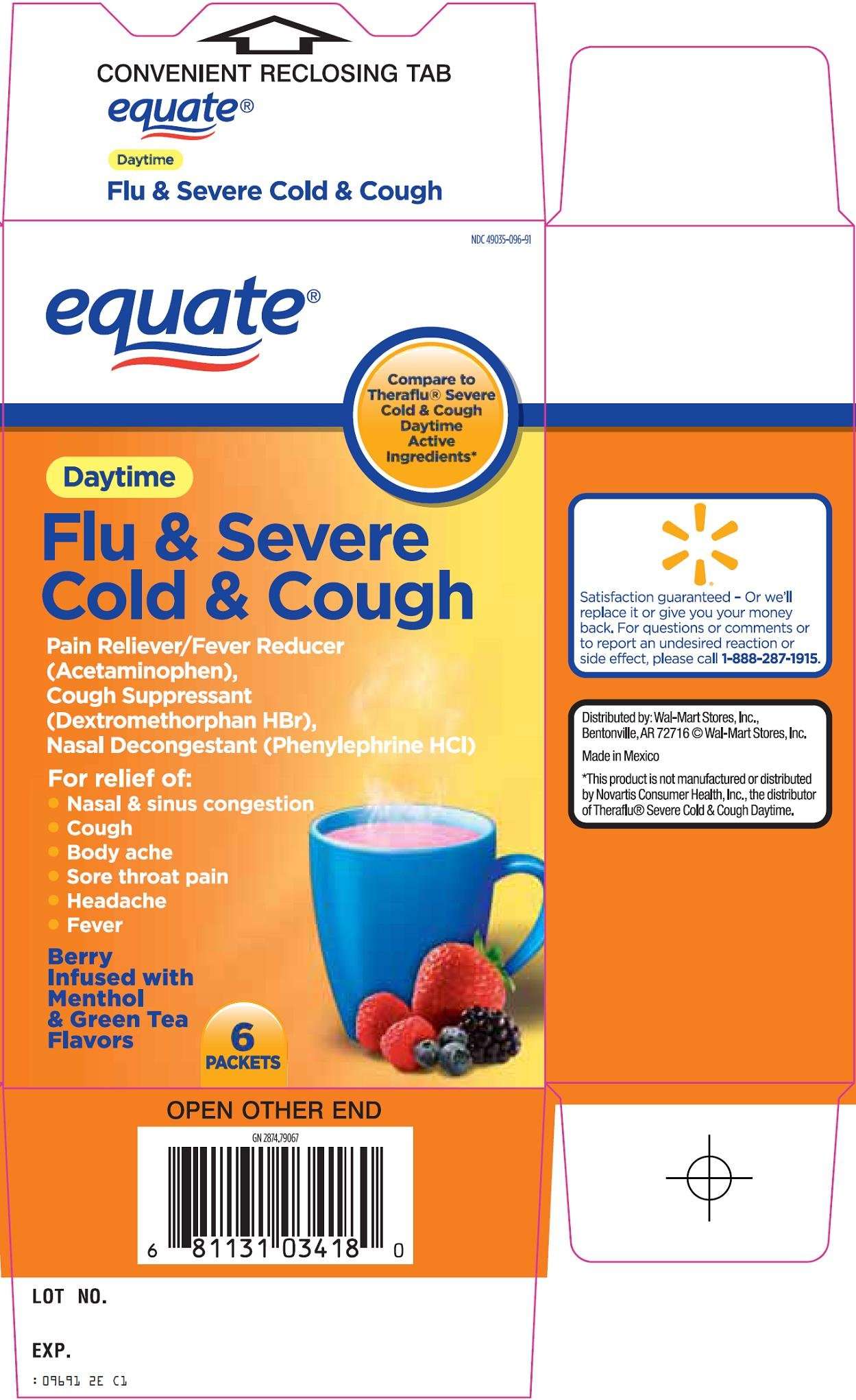 equate flu and severe cold and cough