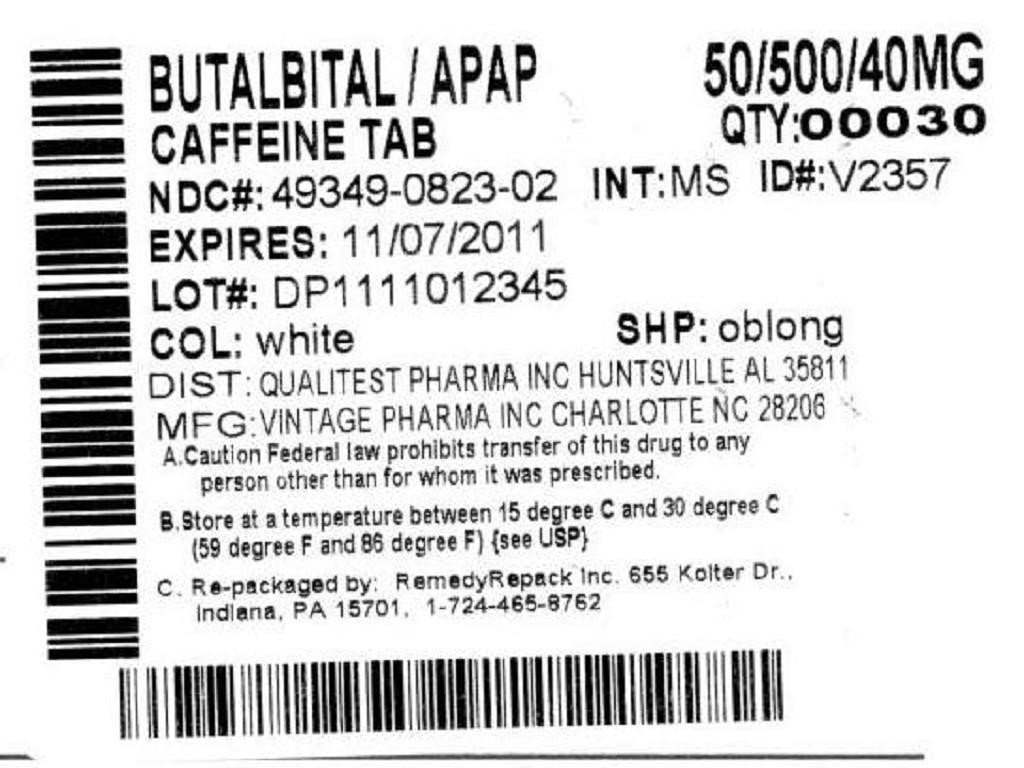 Butalbital, Acetaminophen, Caffeine