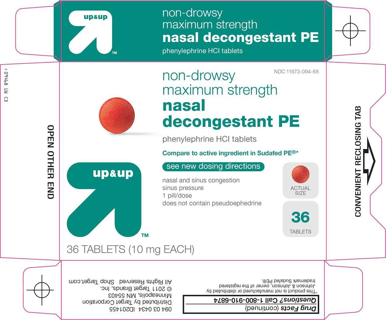 Up and Up nasal decongestant PE