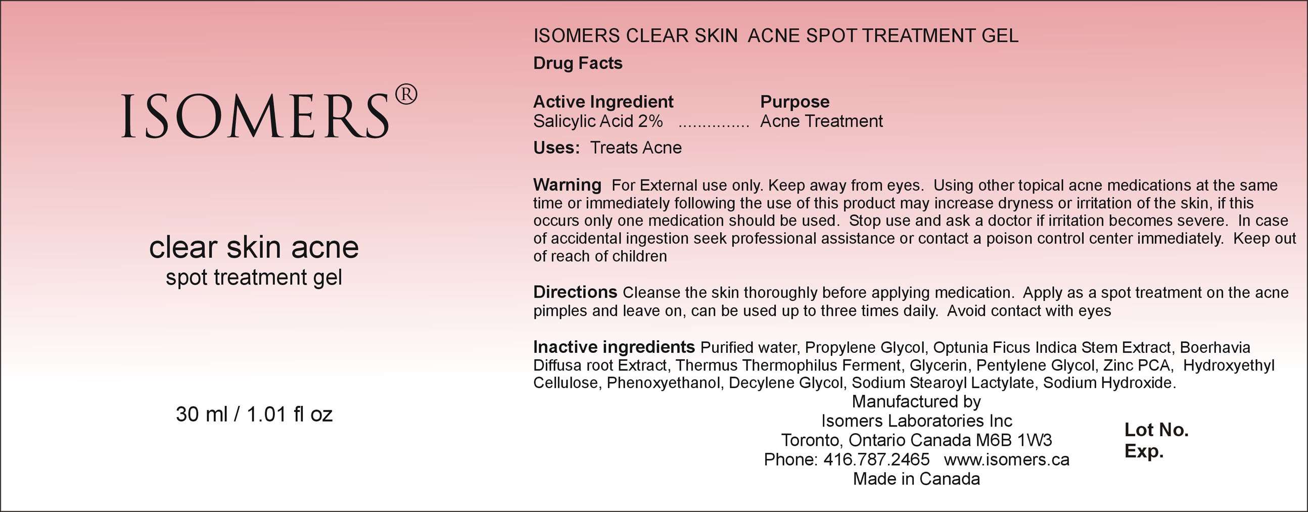 Isomers Clear Skin Acne Spot Treatment