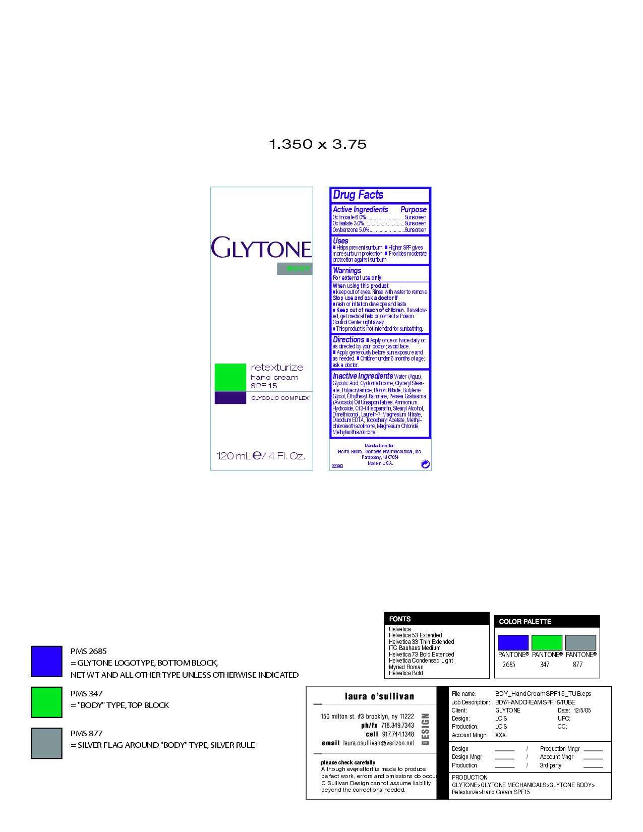 glytone retexturize hand