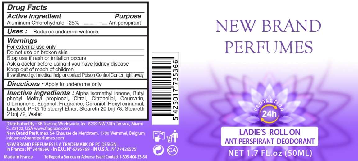 NEW BRAND PERFUMES LADIES ROLL ON ANTIPERSPIRANT DEODORANT