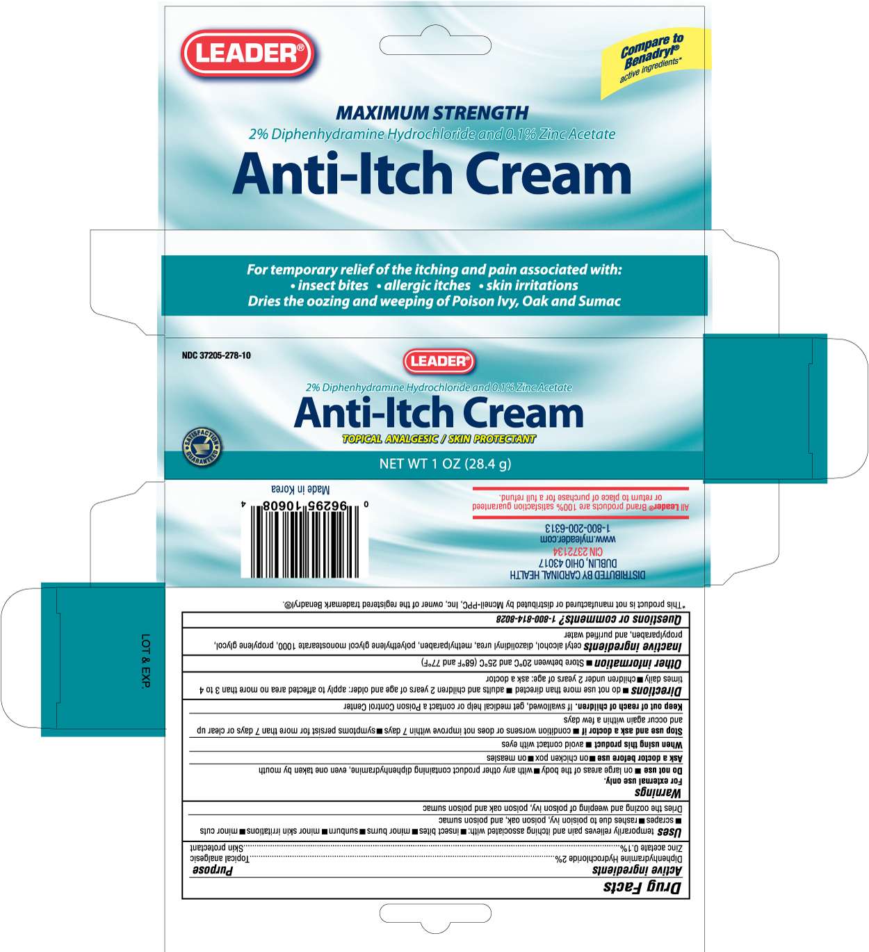 LEADER ANTI ITCH MAXIMUM STRENGTH