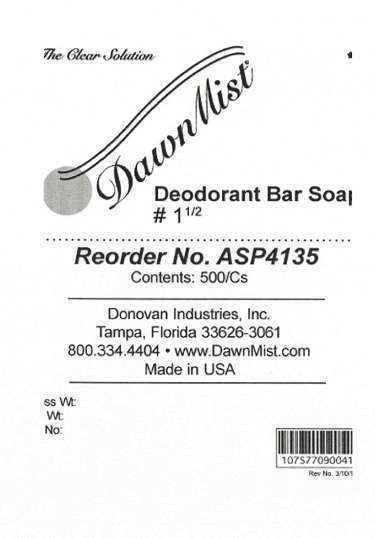 DawnMist Deodorant Bar No. 1 1/2