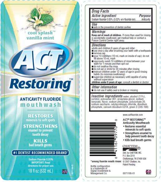 ACT Restoring Anticavity Fluoride Cool Splash Vanilla Mint