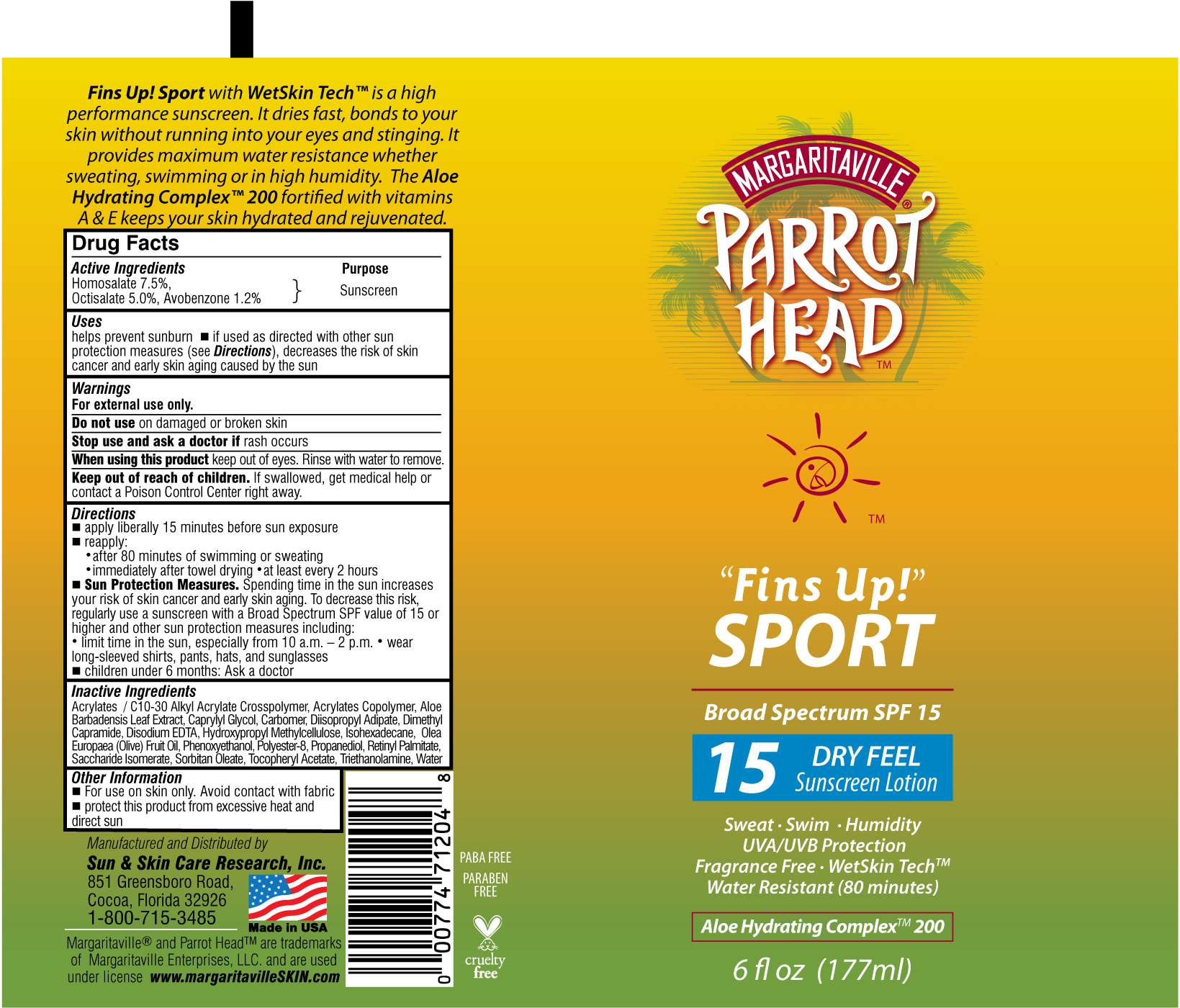 Parrot Head Fins Up Sport 15