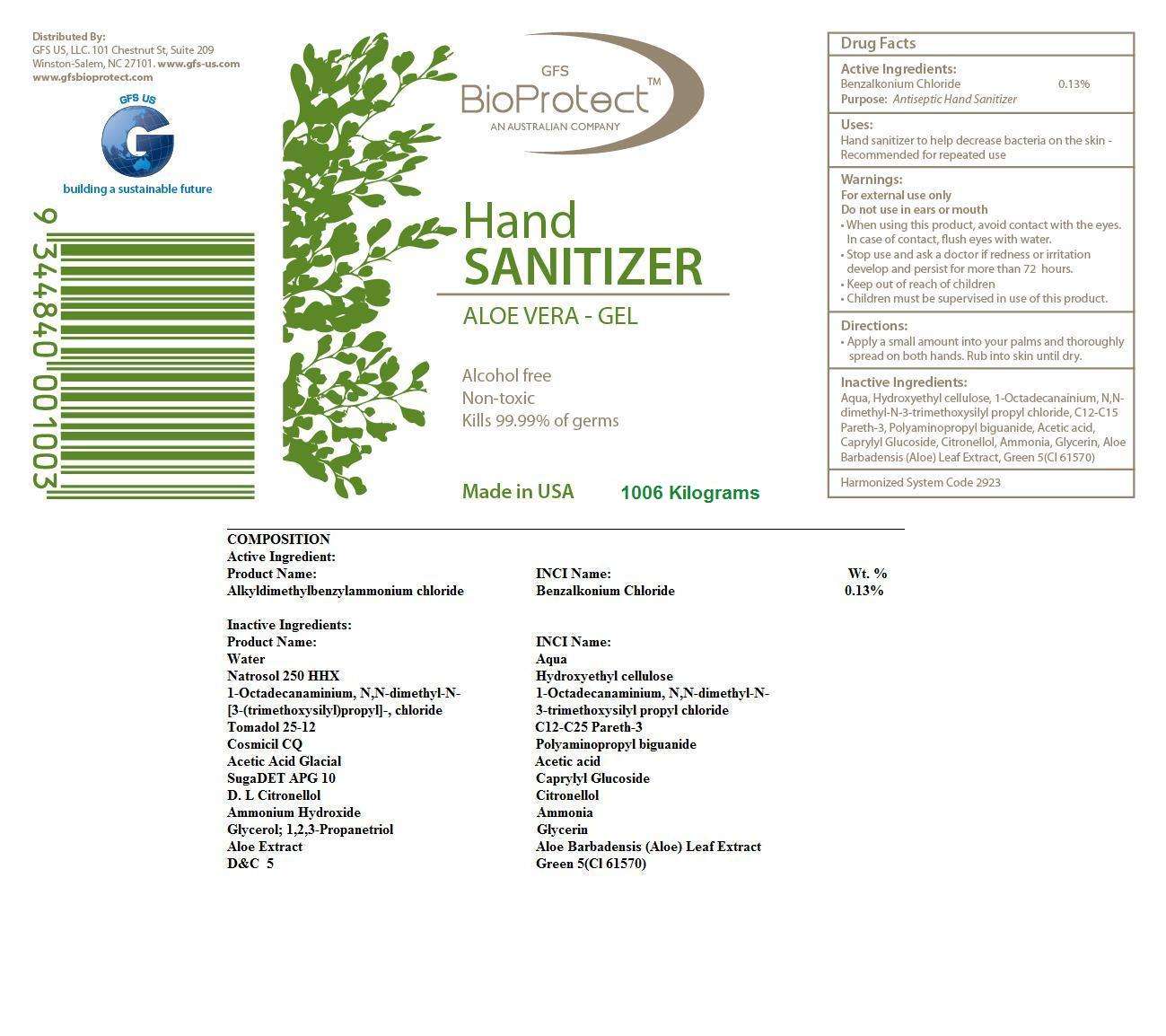 GFS BioProtect  Aloe Vera Hand Sanitizer