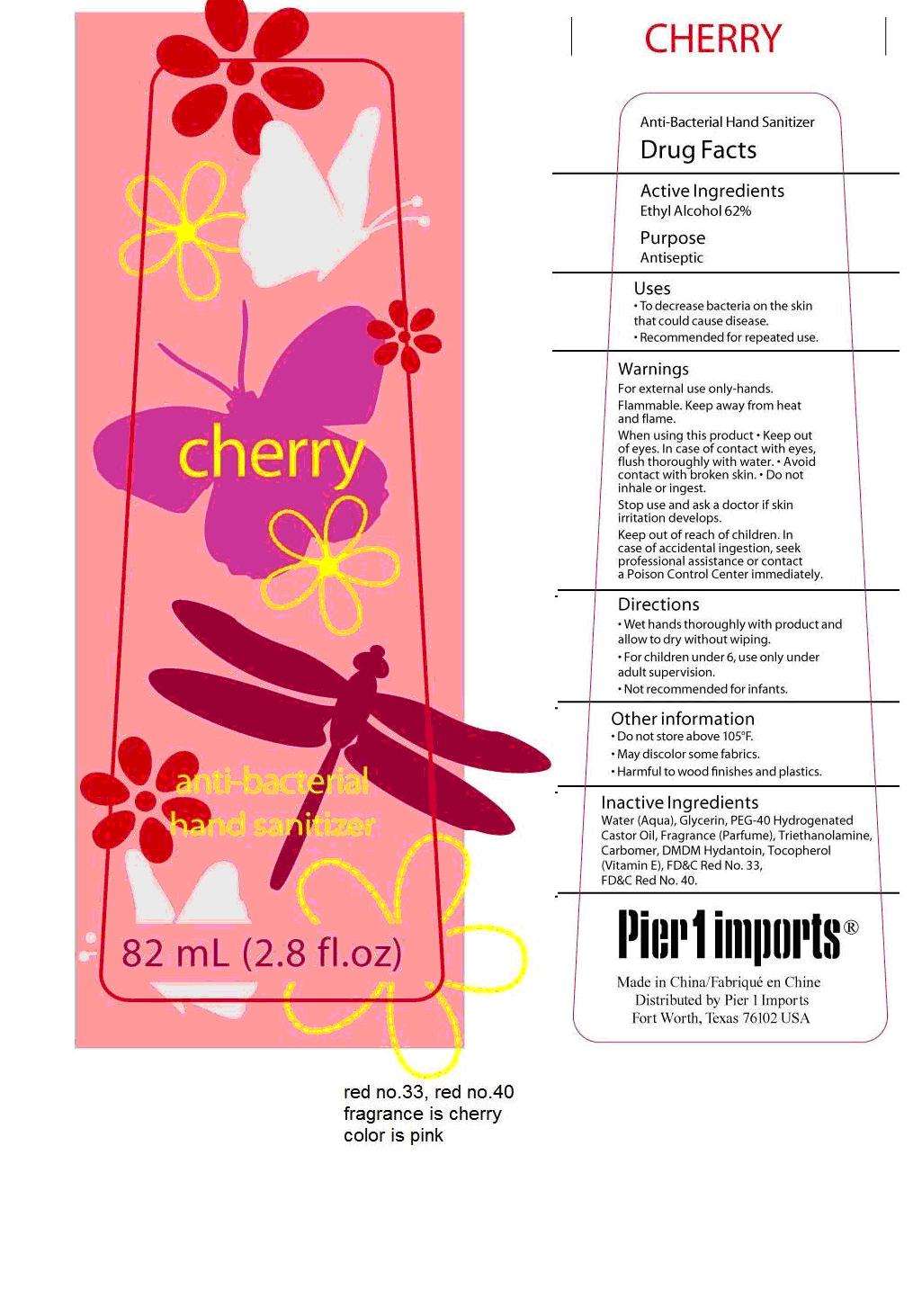 Pier 1 Imports Cherry Anti-Bacterial Hand Sanitizer