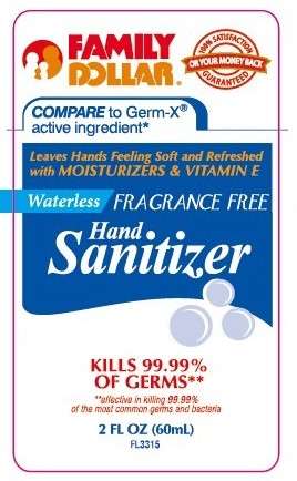 Waterless Fragrance Free Hand Sanitizer