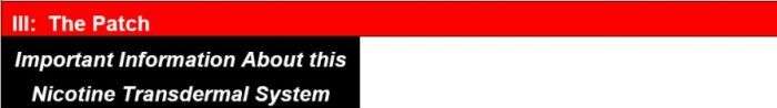 NICOTINE TRANSDERMAL SYSTEM