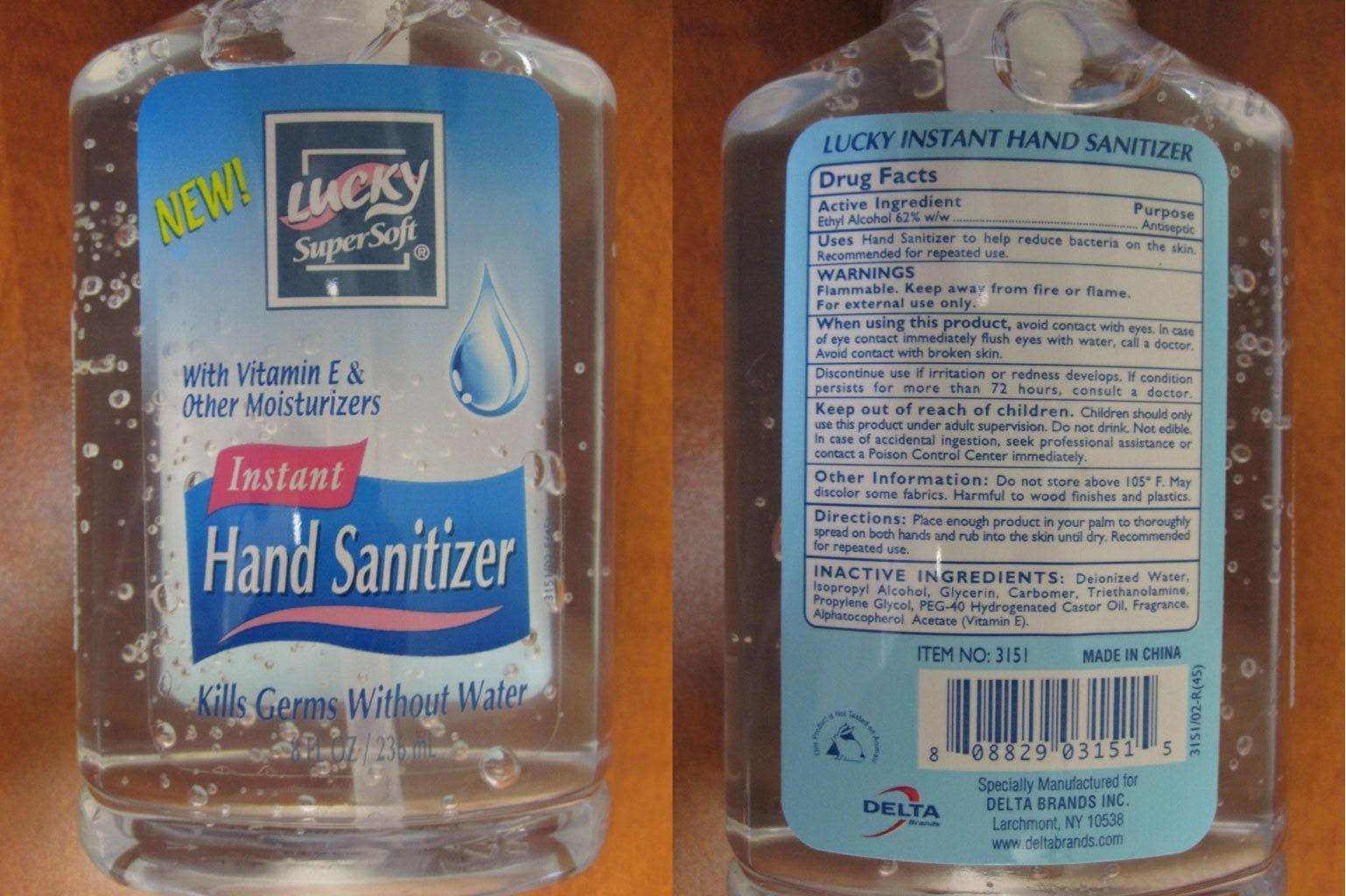 Lucky Instant Hand Sanitizer with Vitamin E and Moisturizers