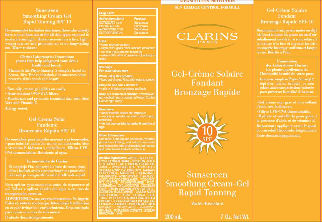 Clarins Sunscreen Smoothing Rapid Tanning SPF10