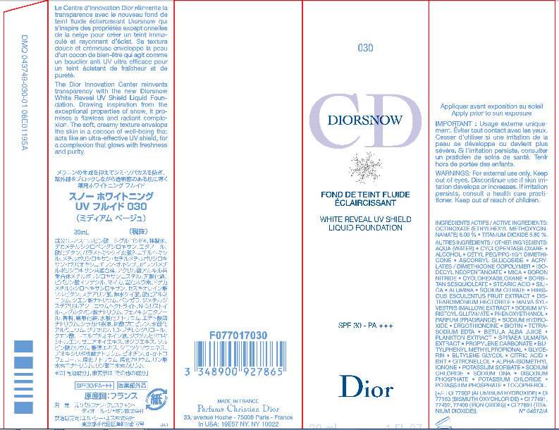 CD DiorSnow White Reveal UV Shield Foundation 030-Medium Beige
