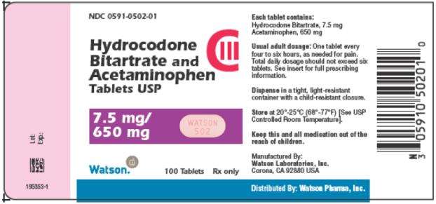 Hydrocodone Bitartrate and Acetaminophen