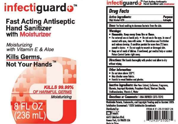 infectiguard Fast Acting Antiseptic Hand Sanitizer with Moisturizer